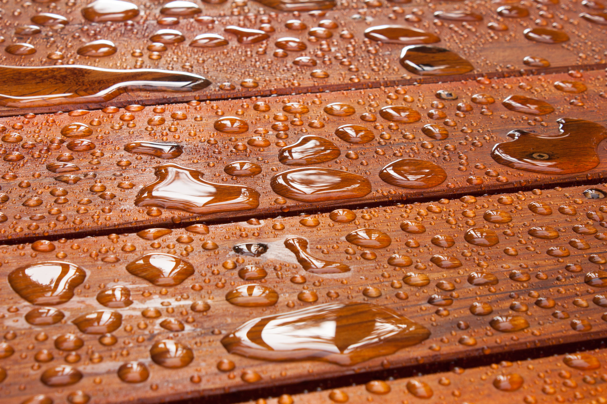 water pools on top rather than soaking into a properly sealed deck